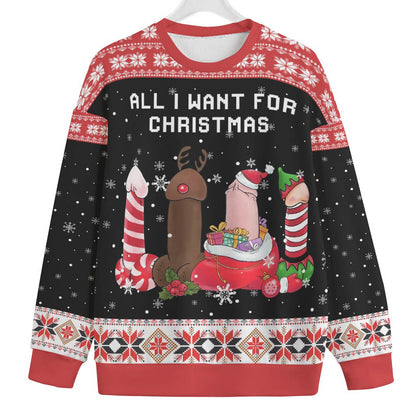 All I Want For Christmas Is Dirty Mens Plus Size Ugly Christmas Sweater
