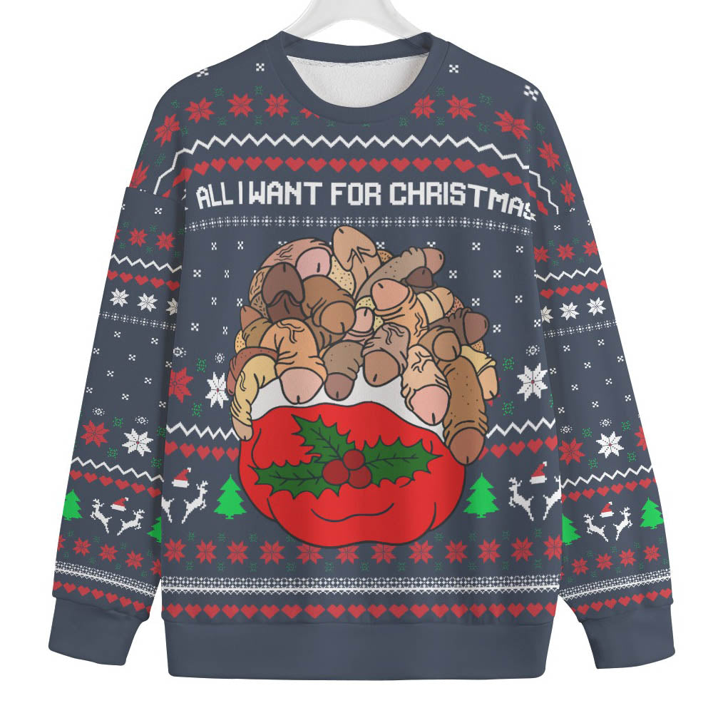 All I Want For Christmas Is Dirty Plus Size Womens Ugly Christmas Sweater