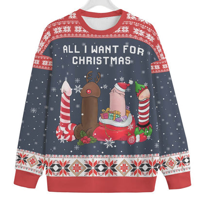 All I Want For Christmas Is Inappropriate Plus Size Ugly Sweater