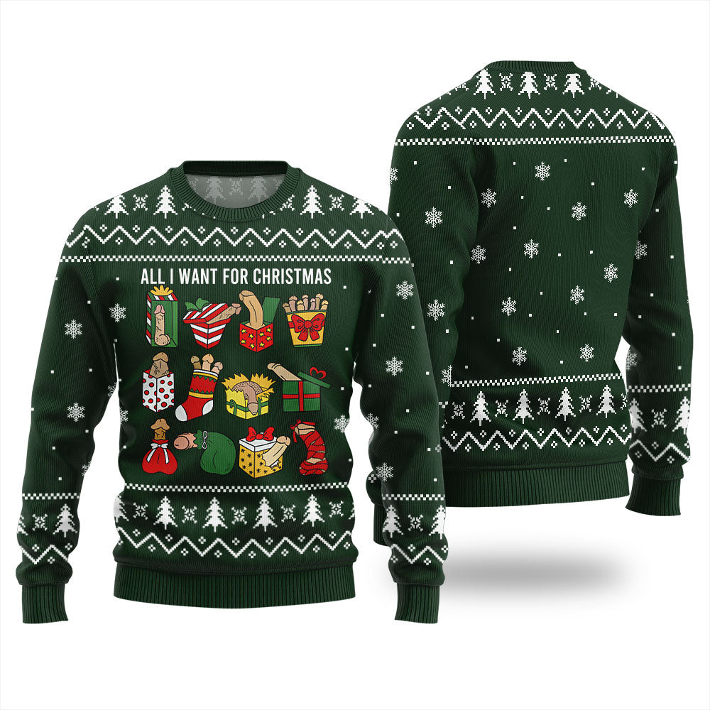 All I Want For Christmas Naughty Ugly Sweater