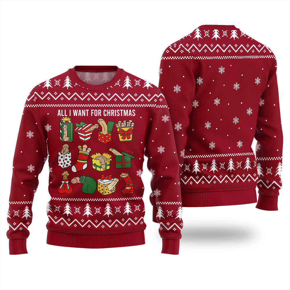 All I Want For Christmas Naughty Ugly Sweater