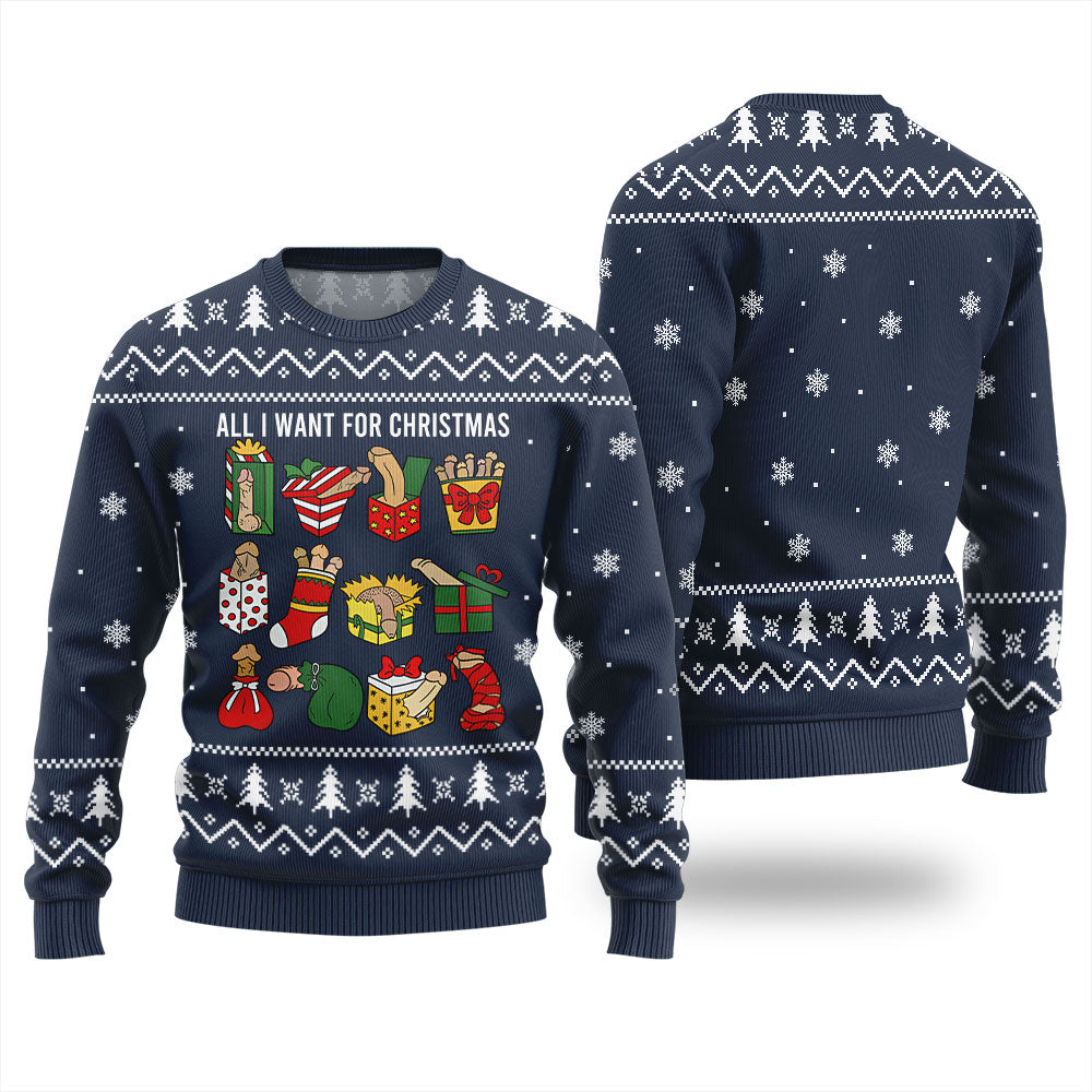 All I Want For Christmas Naughty Ugly Sweater