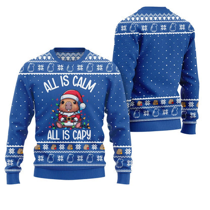 All Is Calm Capybara Ugly Xmas Sweater