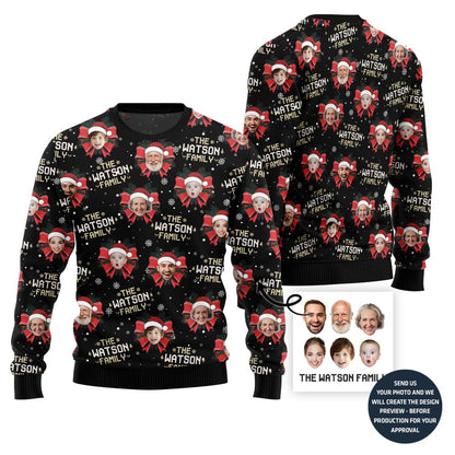All Over Print Custom Face Ugly Christmas Sweater For Family