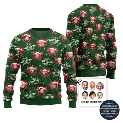 All Over Print Custom Face Ugly Christmas Sweater For Family