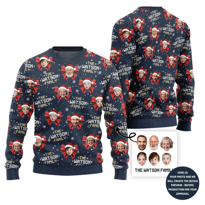 All Over Print Custom Face Ugly Christmas Sweater For Family