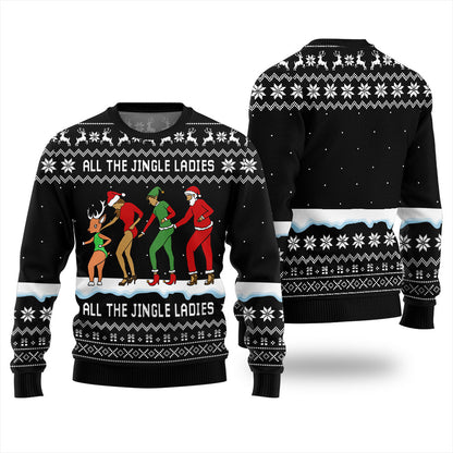 All The Jingle Ladies Santa Squad Ugly Xmas Sweater