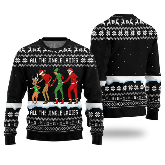 All The Jingle Ladies Santa Squad Ugly Xmas Sweater