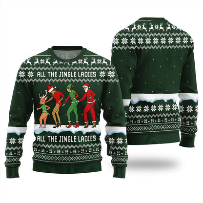 All The Jingle Ladies Santa Squad Ugly Xmas Sweater