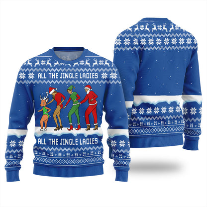 All The Jingle Ladies Santa Squad Ugly Xmas Sweater