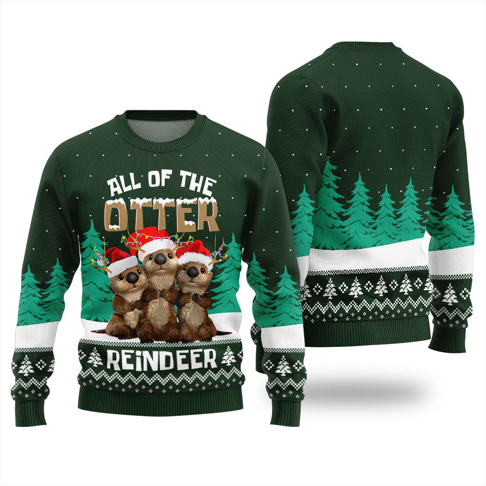 All Of The Otter Reindeer Ugly Xmas Sweater