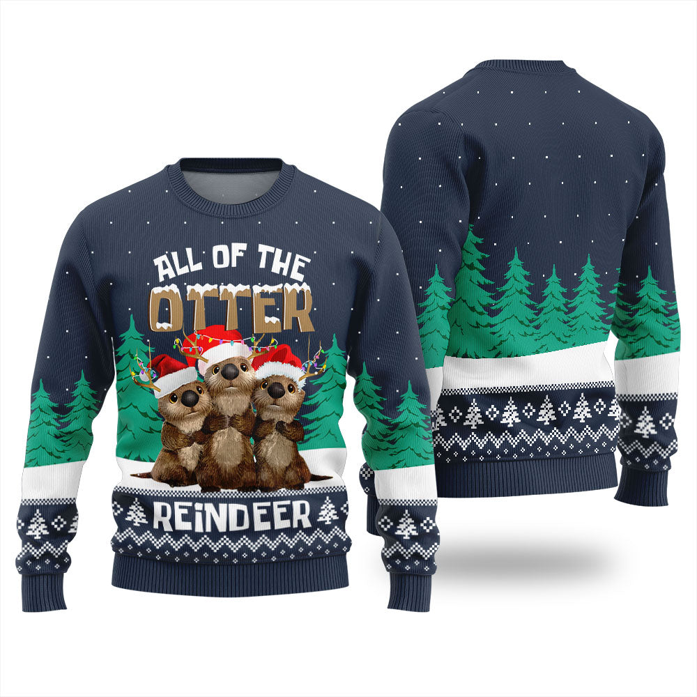 All Of The Otter Reindeer Ugly Xmas Sweater