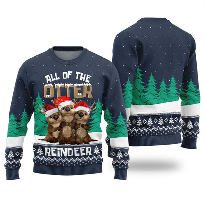 All Of The Otter Reindeer Ugly Xmas Sweater