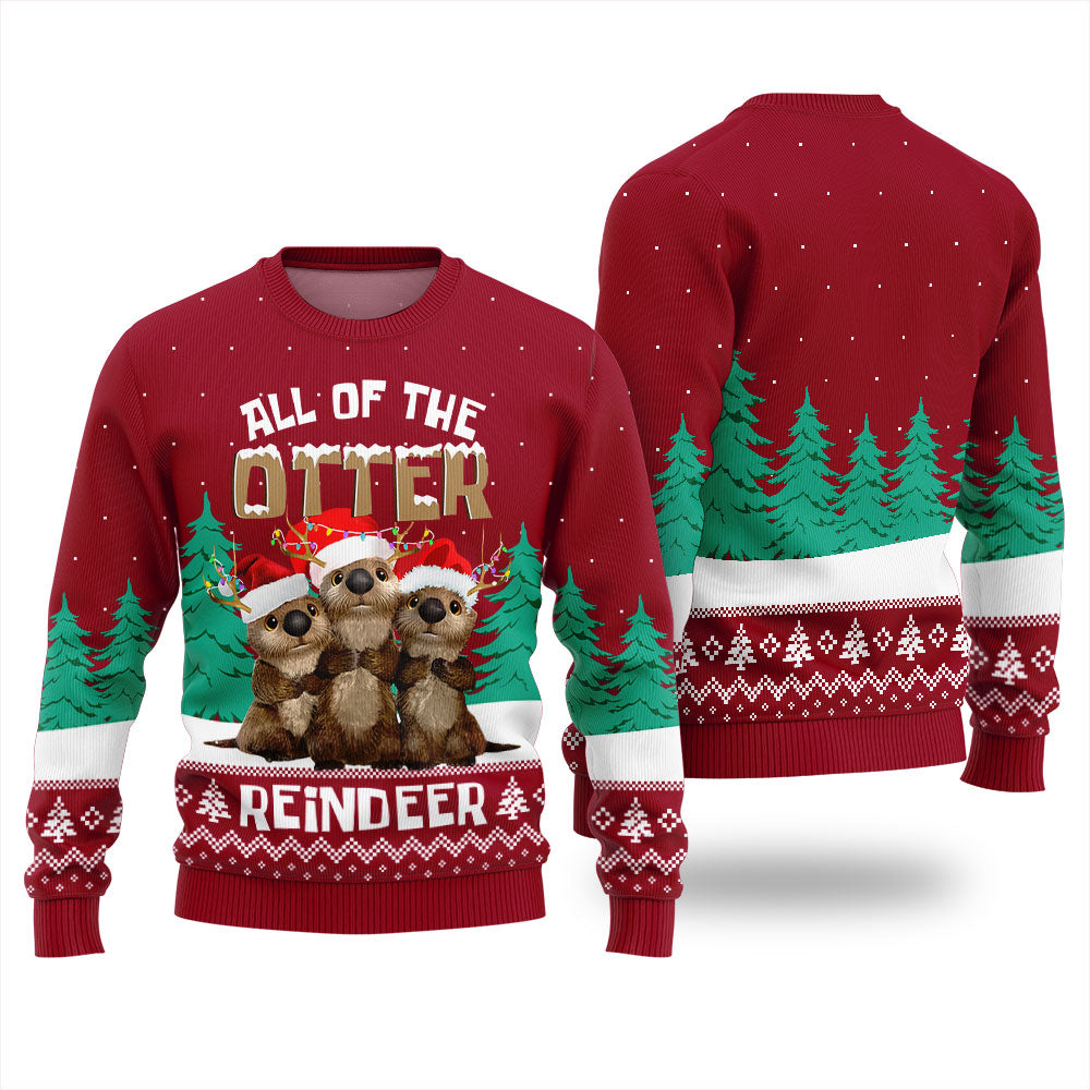 All Of The Otter Reindeer Ugly Xmas Sweater