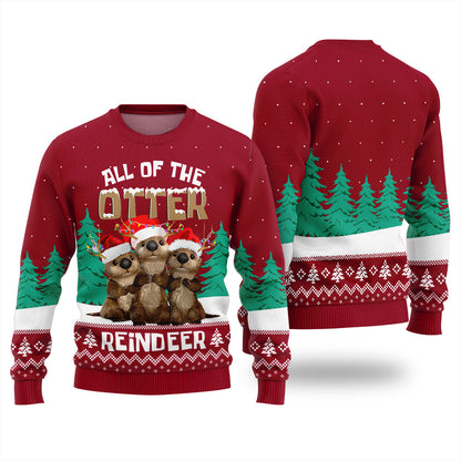 All Of The Otter Reindeer Ugly Xmas Sweater