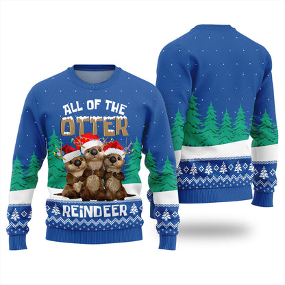 All Of The Otter Reindeer Ugly Xmas Sweater