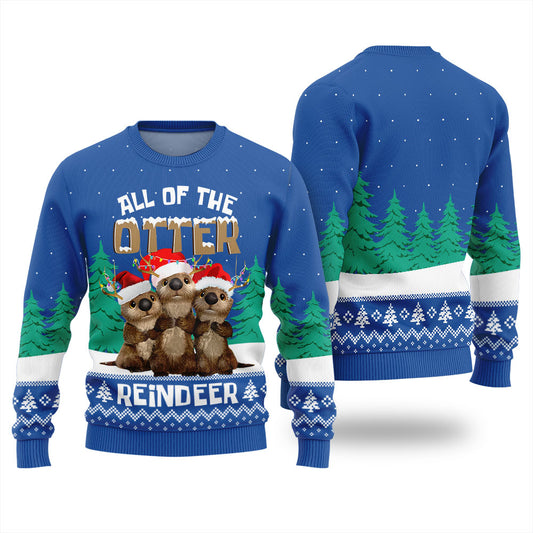 All Of The Otter Reindeer Ugly Xmas Sweater