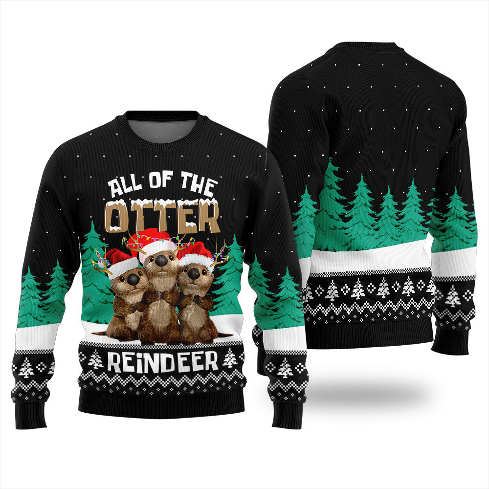 All Of The Otter Reindeer Ugly Xmas Sweater