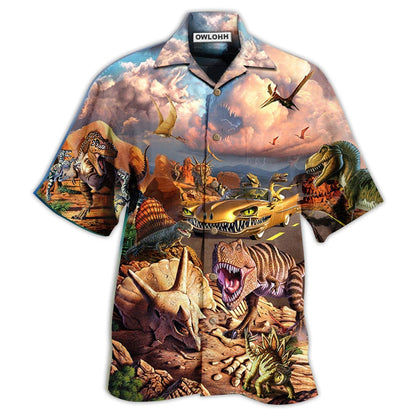Hawaiian Shirt / Adults / S Dinosaur All Dinosaurs Go To Heaven - Hawaiian Shirt 