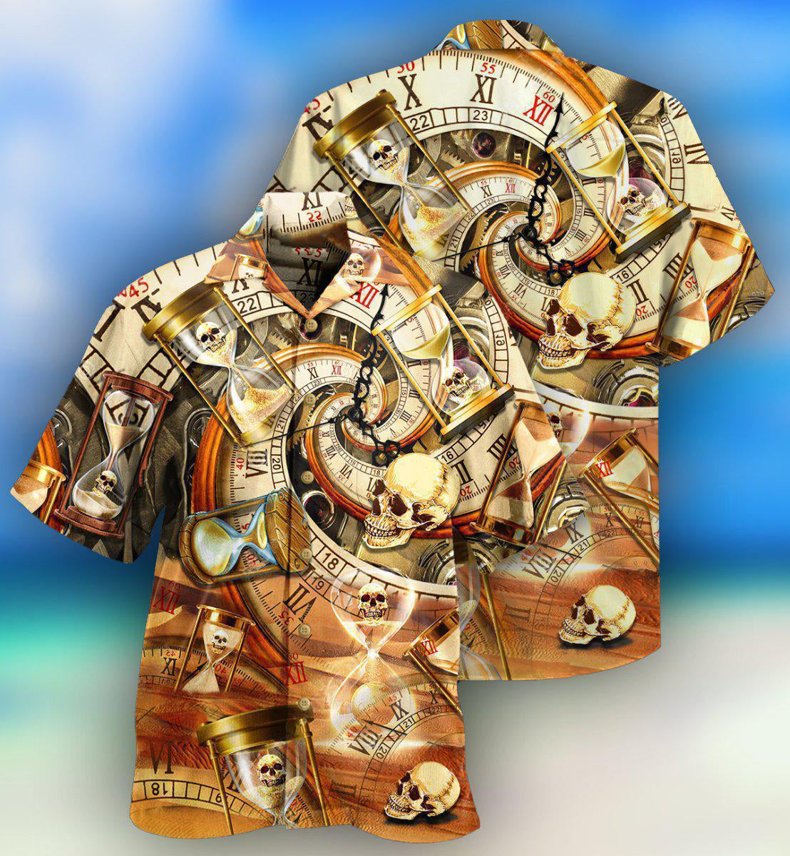 Skull All Knows Value Of Time - Hawaiian Shirt 