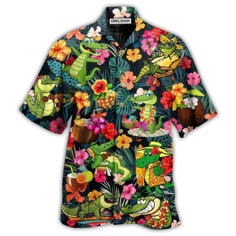 Hawaiian Shirt / Adults / S Alligator Animals Bite You Later Alligator Funny - Hawaiian Shirt 