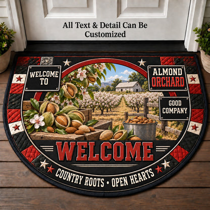 Almond Orchard Personalized Half Round Mat | 5To9Vibe