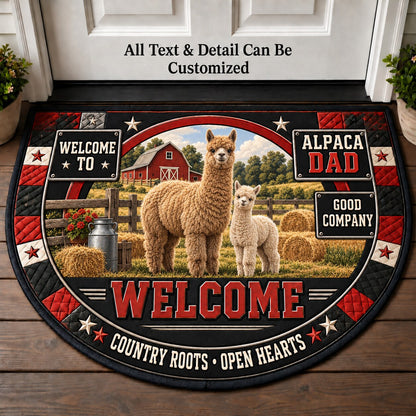 Alpaca Dad Personalized Half Round Mat | 5To9Vibe