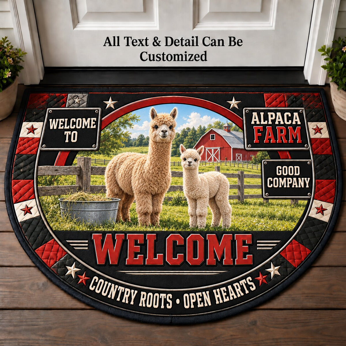 Alpaca Farm Personalized Half Round Mat | 5To9Vibe