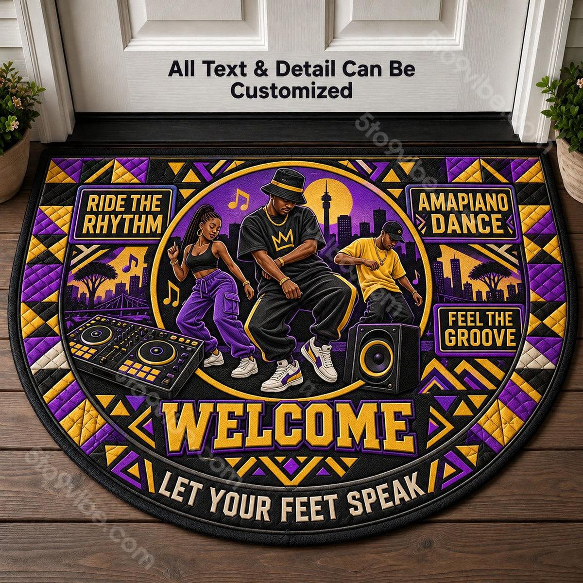 Amapiano Dance Personalized Half Round Mat | 5To9Vibe