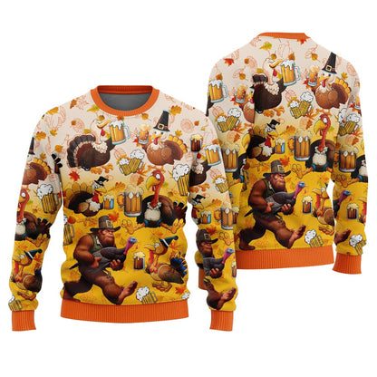 Amazing Bigfoot Turkey Thanksgiving Thanksgiving Ugly Sweater
