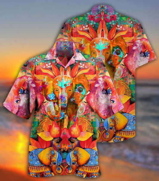 Hippie Elephant Amazing Style - Hawaiian Shirt 