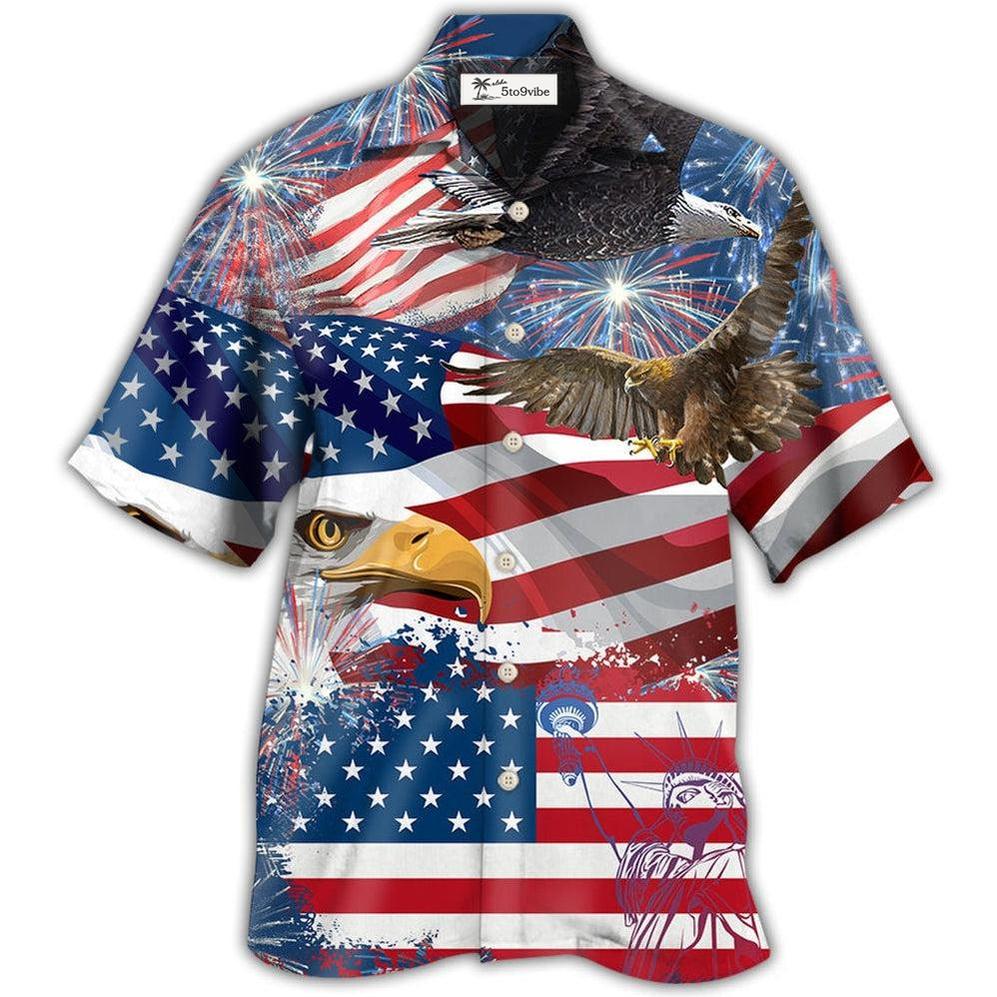 Hawaiian Shirt / Adults / S America 4th Of July America Eagle Freedom - Hawaiian Shirt 