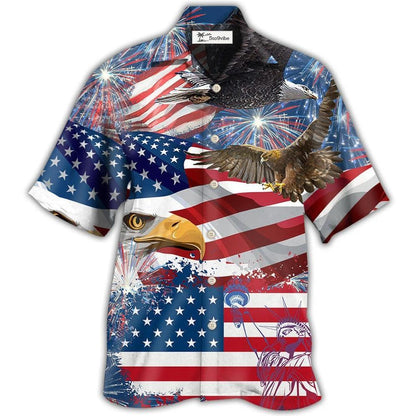 Hawaiian Shirt / Adults / S America 4th Of July America Eagle Freedom - Hawaiian Shirt 