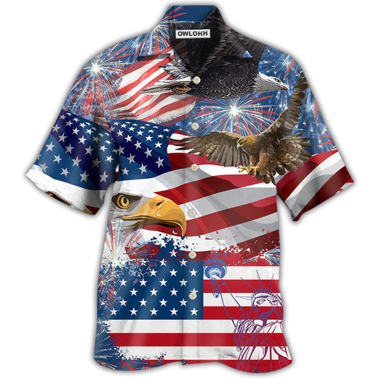 Hawaiian Shirt / Adults / S America 4th Of July America Eagle Freedom - Hawaiian Shirt 
