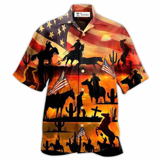 Hawaiian Shirt / Adults / S Cowboy American Love Life Sunset - Hawaiian Shirt 