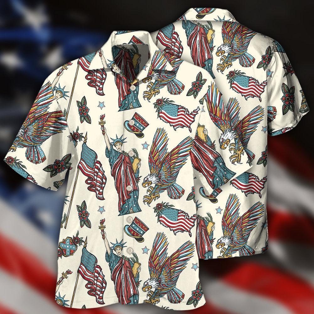 America Symbols Basic Style - Hawaiian Shirt 