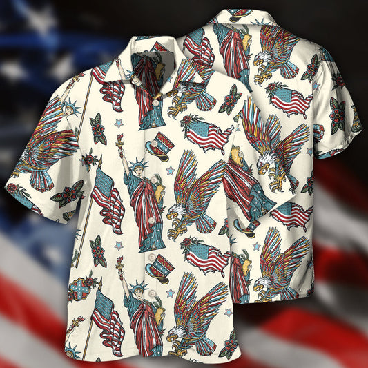 America Symbols Basic Style - Hawaiian Shirt 