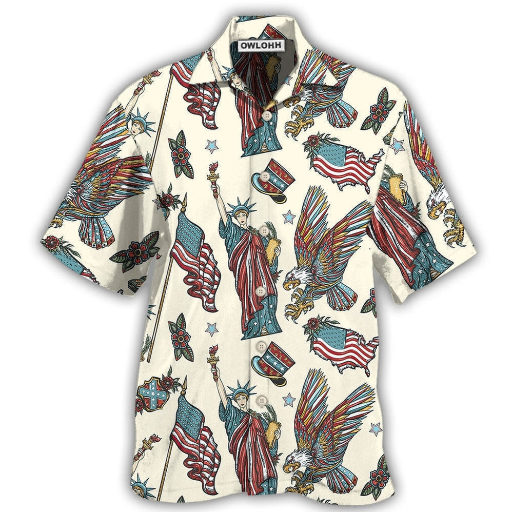 Hawaiian Shirt / Adults / S America Symbols Basic Style - Hawaiian Shirt 