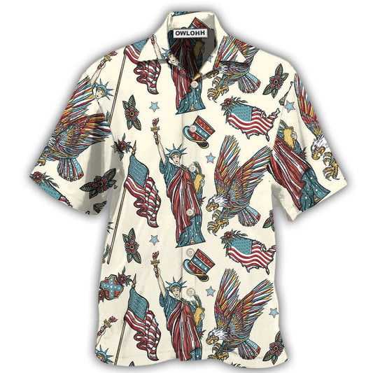 Hawaiian Shirt / Adults / S America Symbols Basic Style - Hawaiian Shirt 