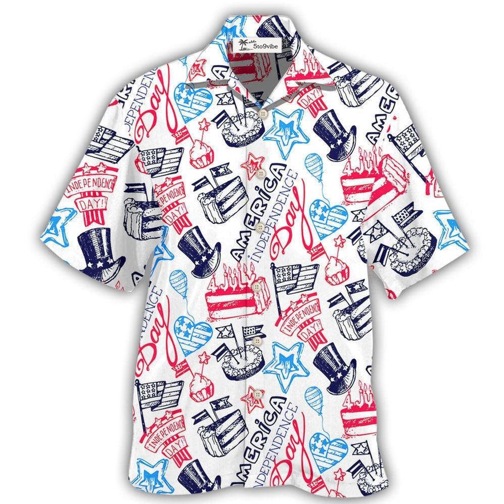 Hawaiian Shirt / Adults / S America Independence Day Art Style - Hawaiian Shirt 