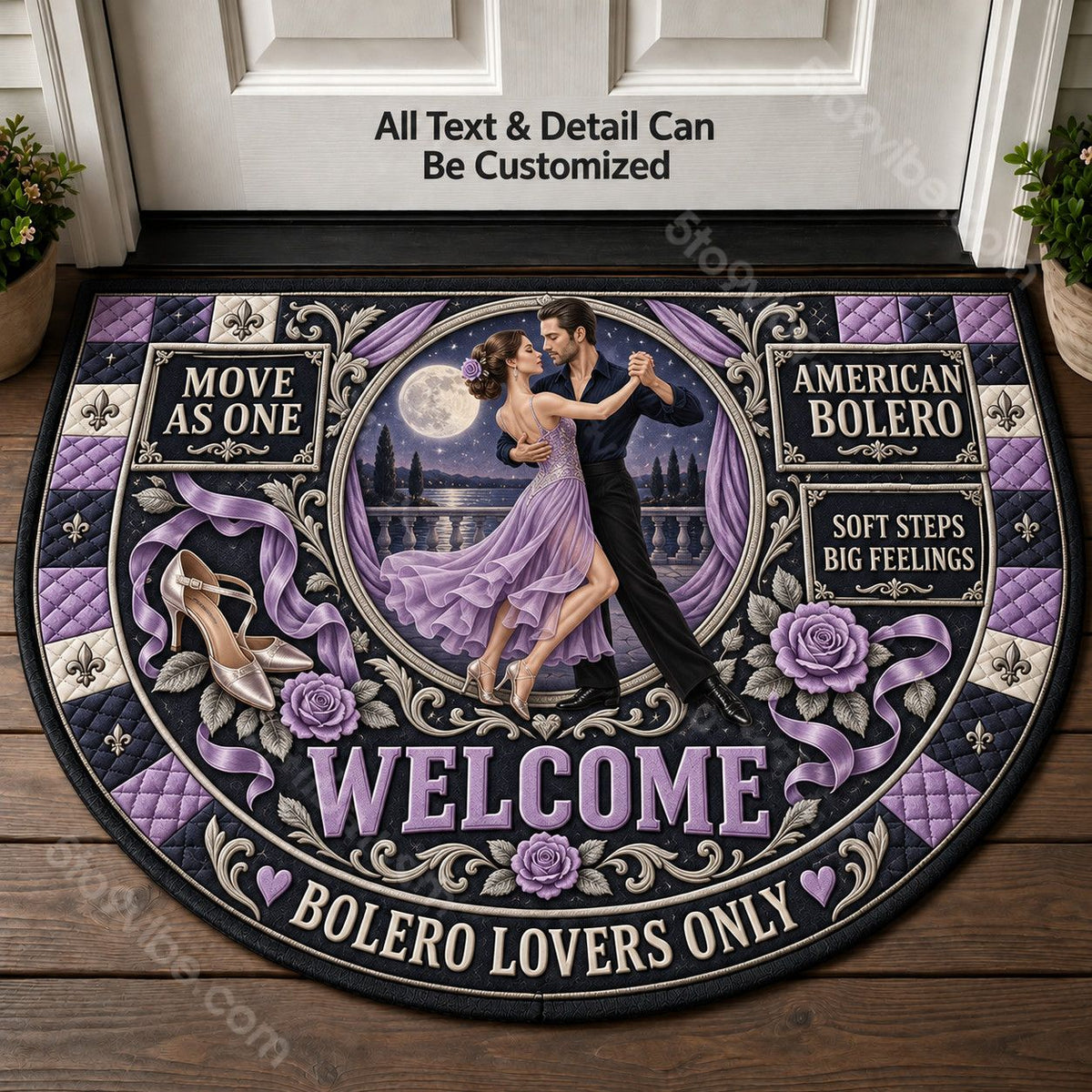 American Bolero Personalized Half Round Mat | 5To9Vibe