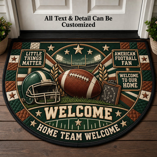 American Football Fan Personalized Half Round Mat | 5To9Vibe