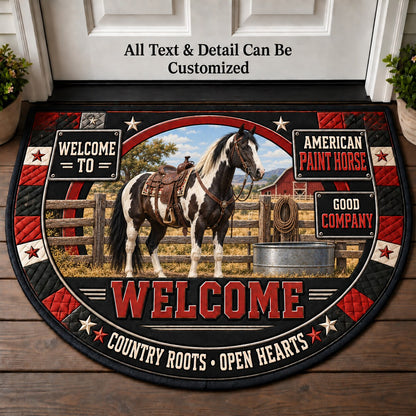 American Paint Horse Personalized Half Round Mat | 5To9Vibe