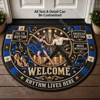 American Rhythm Personalized Half Round Mat | 5To9Vibe