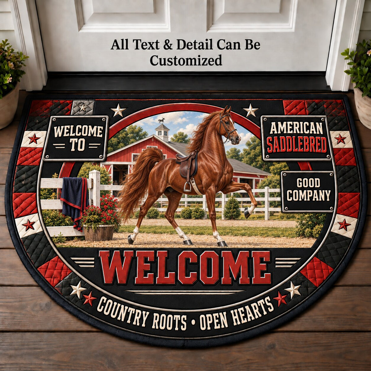 American Saddlebred Personalized Half Round Mat | 5To9Vibe