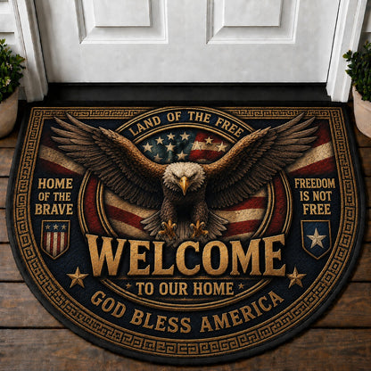 US Military Pride Quilted Print Premium Welcome Mat – Personalized Doormat