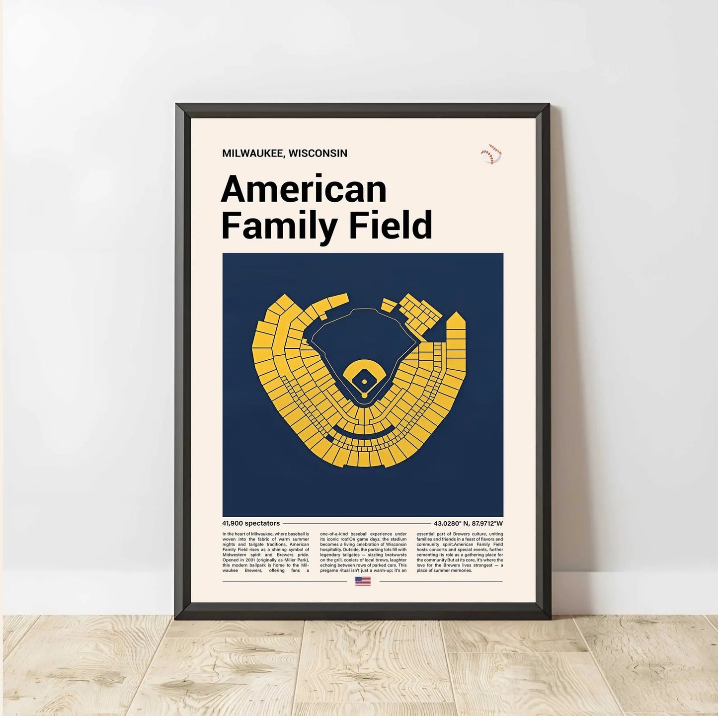 Baseball Stadium Seating Diagram - Vertical Poster - 5to9vibe