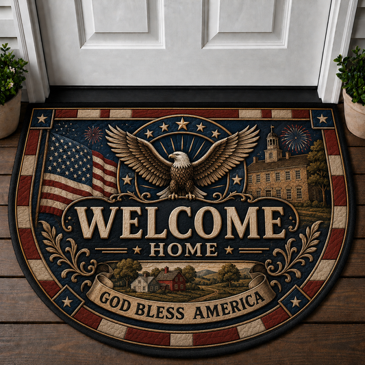 American Heritage Welcome Mat - Patriotic Legacy Proud USA Doormat - 5to9vibe