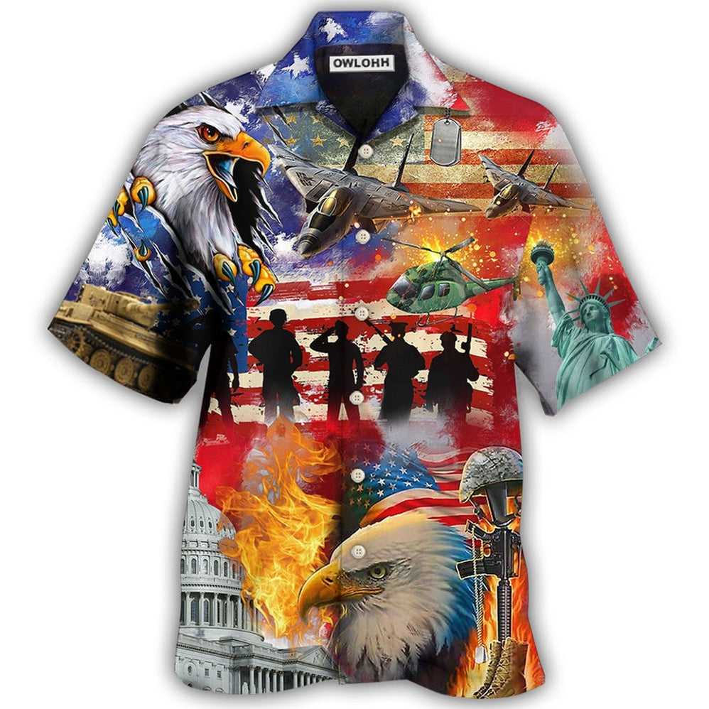 Hawaiian Shirt / Adults / S Veteran Independence Day American - Hawaiian Shirt 