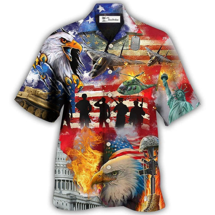 Hawaiian Shirt / Adults / S Veteran Independence Day American - Hawaiian Shirt 